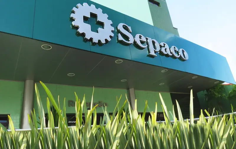Letreiro do Sepaco sobre a recepção do hospital, em São Paulo